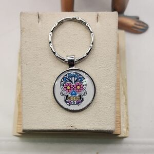 Colorful Sugar Skull Keychain